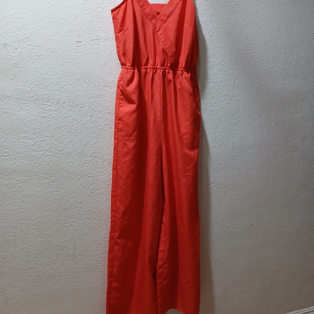 Red Sleeveless Jumpsuit